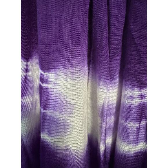 NWT Tye-dyed purple & white swim cover, tunic or dress flayed bell sleeves - Picture 4 of 7